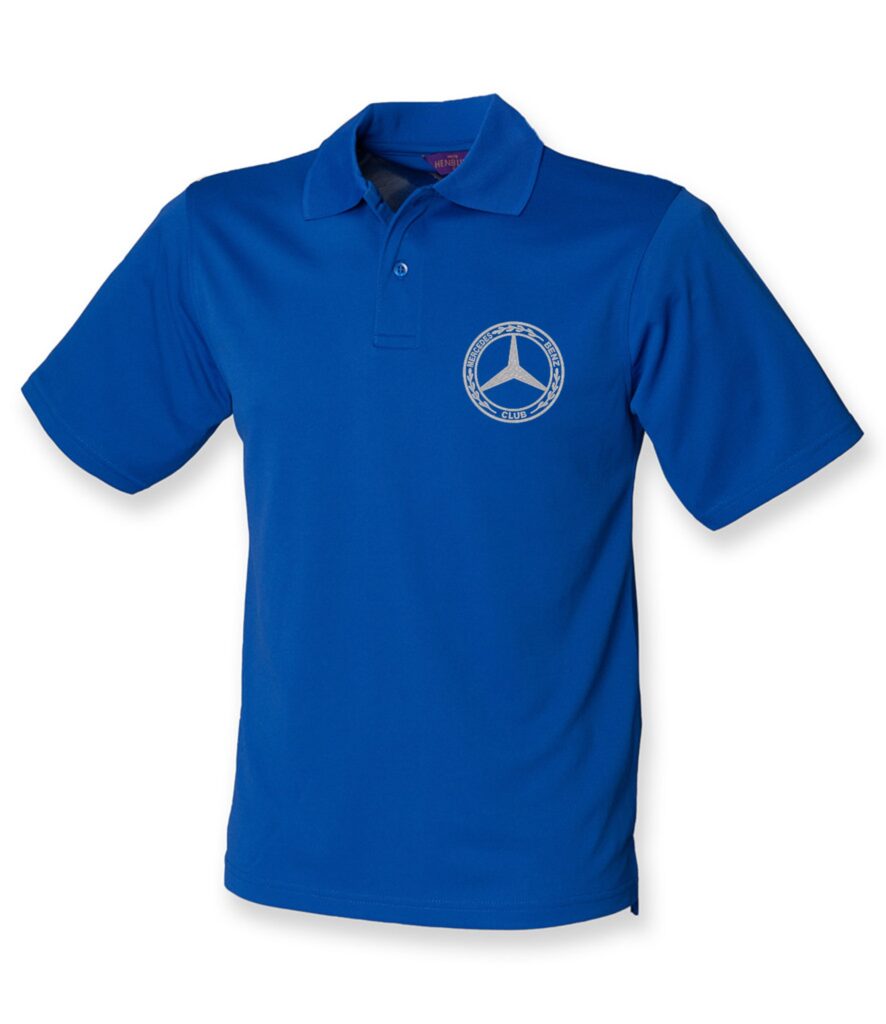Mercedes-Benz Club Wicking Pique Polo Shirt Royal Blue