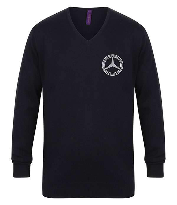 Mercedes-Benz Club Knitted V-Neck Jumper Navy