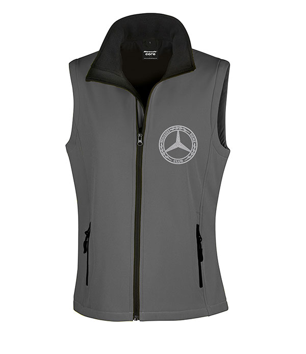 Mercedes-Benz Club Ladies Soft Shell Jacket Bodywarmer Grey