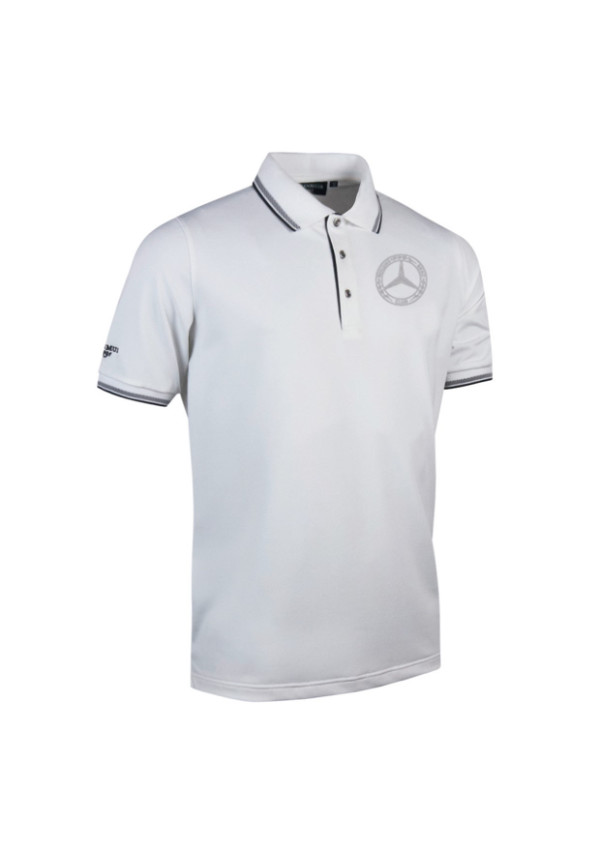 Mercedes-Benz Club Glenmuir Golf Pique Polo Shirt white and black.